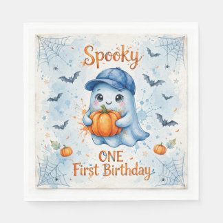En Papier Serviette Blue Ghost Pumpkin Napkin - Spooky ONE H