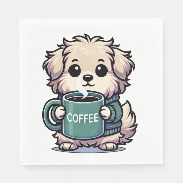 En Papier Serviette Café Chien (Devant)