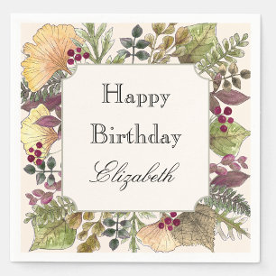 En Papier Serviette d'anniversaire aux feuilles d'automne co