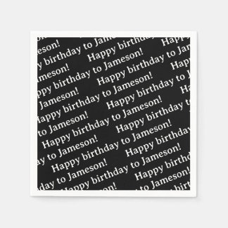 En Papier Serviette d'anniversaire avec texte personnalisé