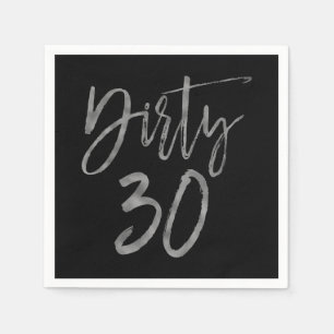 En Papier Serviette d'anniversaire de 30 huile d'argent sale