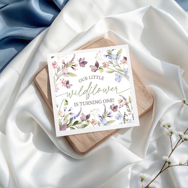 En Papier Serviette d'anniversaire florale Boho Wildflower (Créateur téléchargé)