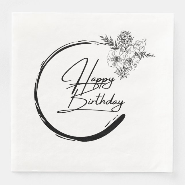 En Papier Serviette d'anniversaire moderne, serviette (Devant)