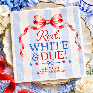 En Papier Serviette de Baby Shower Rouge Blanc & À Venir