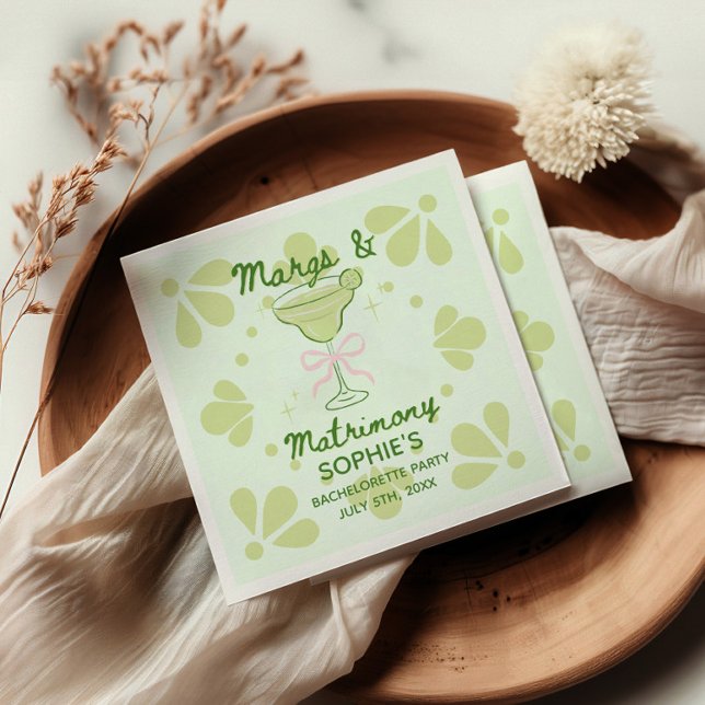 En Papier Serviette de Bachelorette Margs & Matrimony (Margs & Matrimony Bachelorette Napkin)