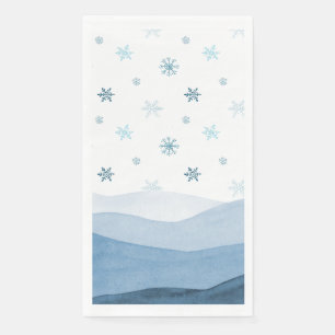 En Papier Serviette de bain bleu neige pour invités d'hiver