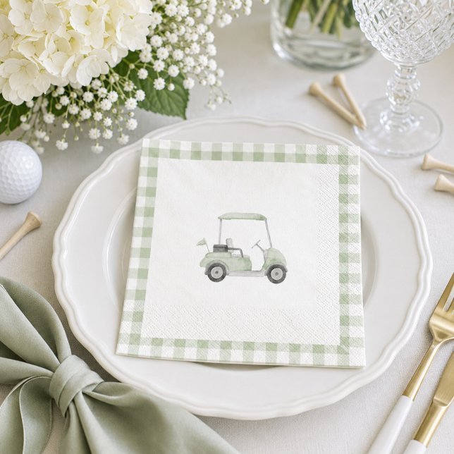 En Papier Serviette de bain de bébé de golf vert sauge (Créateur téléchargé)