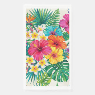 En Papier Serviette de bain tropicale à motif floral Aloha