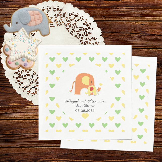 En Papier Serviette de bébé thème éléphant neutre (Créateur téléchargé)