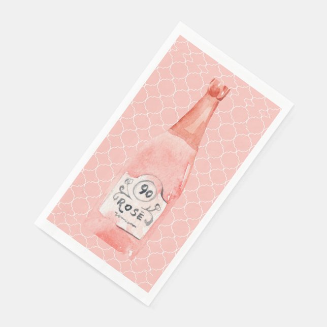 En Papier Serviette de bouteille de Rosé Rose Rose (Coin)