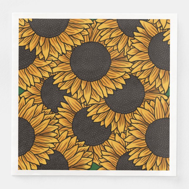 En Papier Serviette de champ de tournesol (Devant)