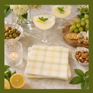 En Papier Serviette de Cocktail Carreaux de Citron et Citr