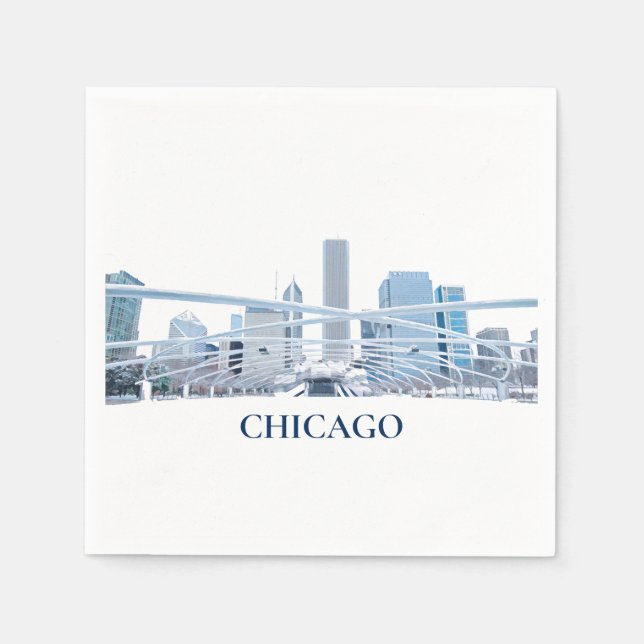 En Papier Serviette de cocktail de Chicago (Devant)