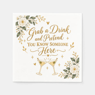 En Papier Serviette de cocktail de mariage drôle