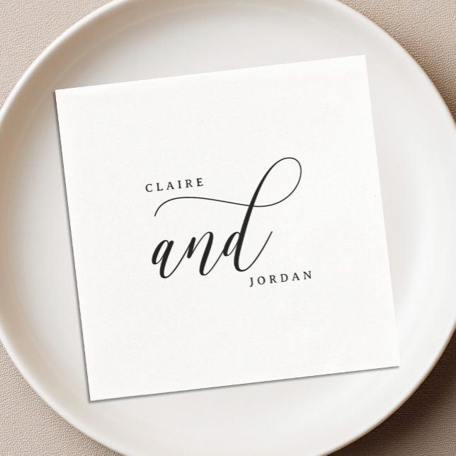En Papier Serviette de cocktail de mariage romantique classi (Créateur téléchargé)