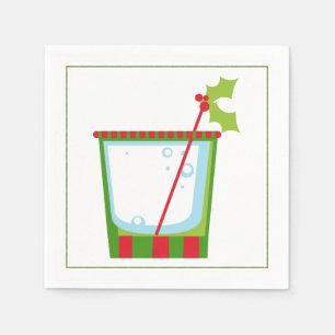 En Papier Serviette de cocktail de Noël avec l'olive de