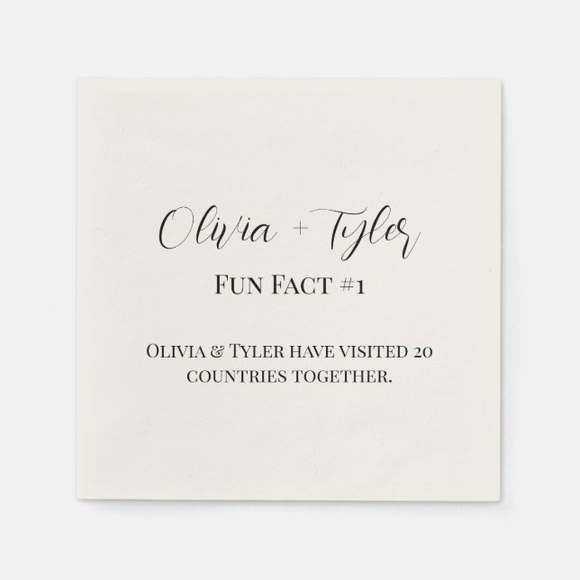 En Papier Serviette de cocktail de réception de mariage avec (Devant)