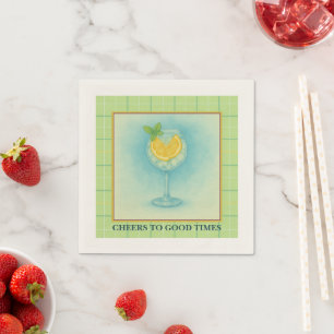 En Papier Serviette de Cocktail Gin & Citron Divertissemen
