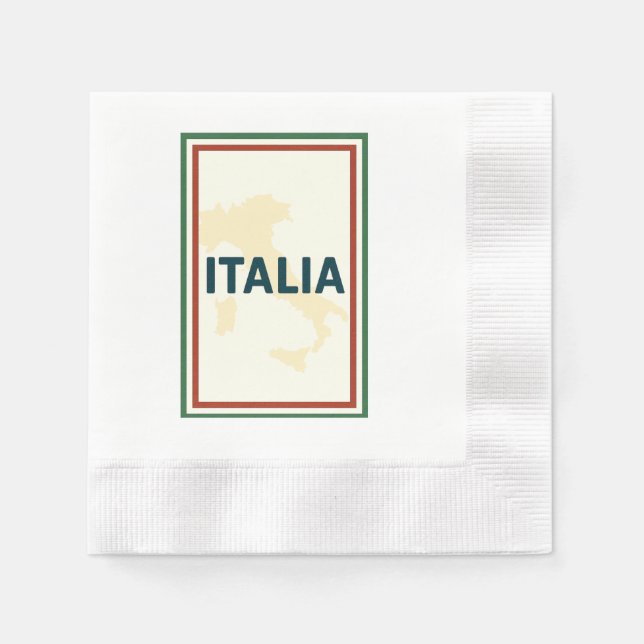 En Papier Serviette de cocktail Italia (Devant)
