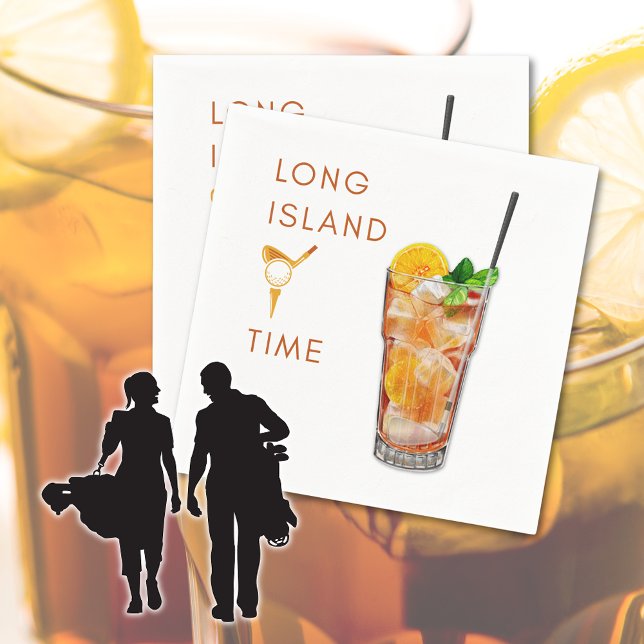 En Papier Serviette de cocktail Long Island Tee Time (Créateur téléchargé)
