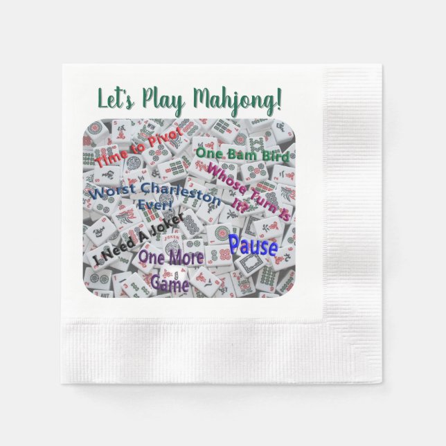 En Papier Serviette de cocktail Mahjong (Devant)