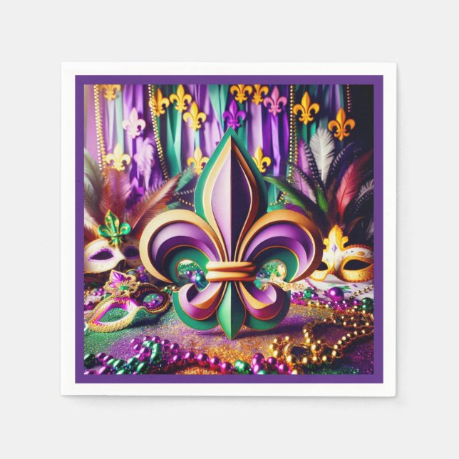 En Papier Serviette de cocktail Mardi Gras (Devant)