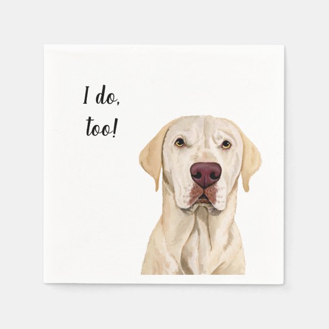 En Papier Serviette de cocktail personnalisée White Dog (Devant)