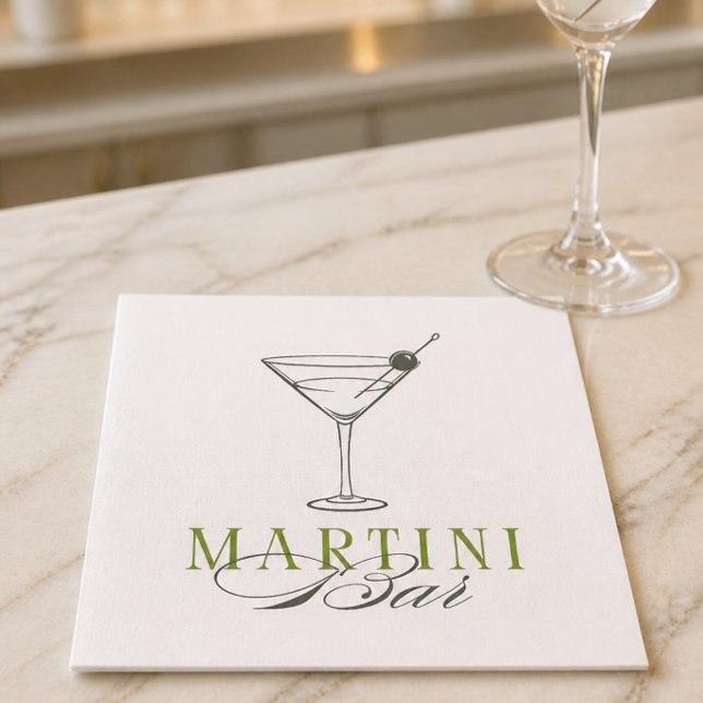 En Papier Serviette de cocktail pour bar à martini minimalis (Créateur téléchargé)