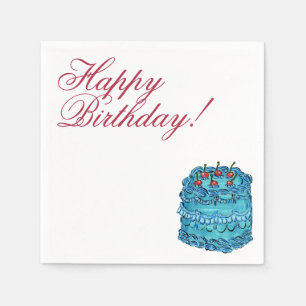En Papier Serviette de cocktail pour gâteau bleu cerise Joye