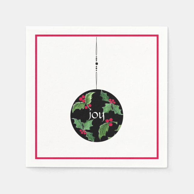 En Papier Serviette de cocktail pour la joie de Noël (Devant)