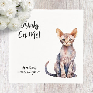 En Papier Serviette de cocktail pour mariage de chat