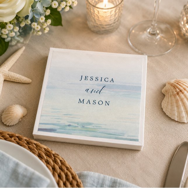 En Papier Serviette de cocktail pour mariage sur la plage (Créateur téléchargé)
