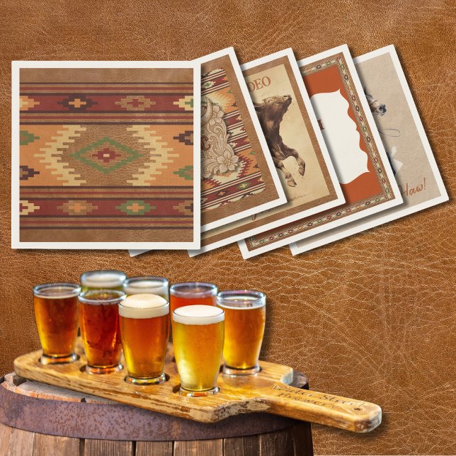 En Papier Serviette de cocktail rustique de la frontière du  (Créateur téléchargé)