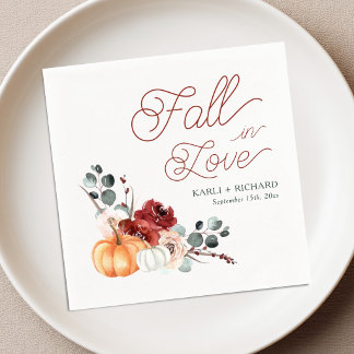 En Papier Serviette de cocktail rustique pour mariage automn