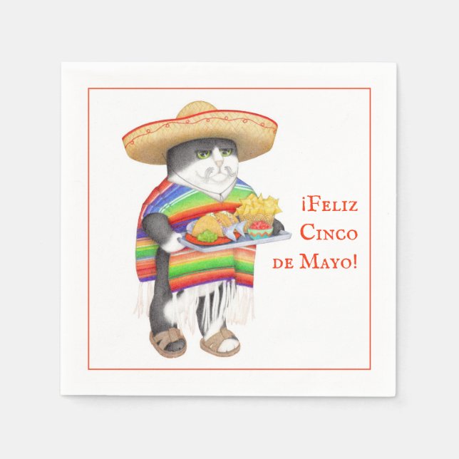 EN PAPIER SERVIETTE DE COCKTAIL STANDARD POUR CINCO DE MAYO  (Devant)