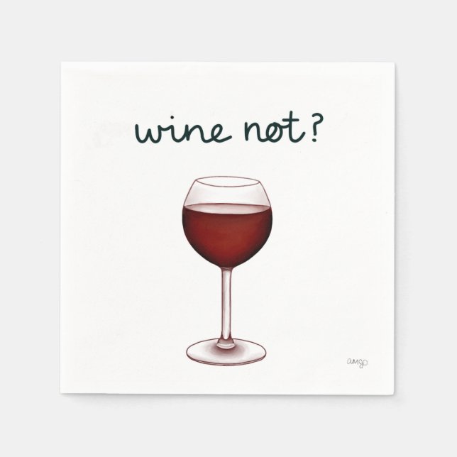 En Papier Serviette de cocktail Wine Not (Devant)