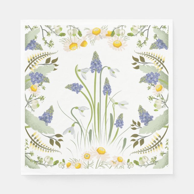 En Papier Serviette de déjeuner Fleurs d'été (Devant)