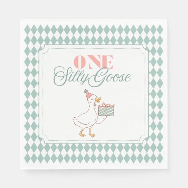 En Papier Serviette de dessert One Silly Goose (Devant)