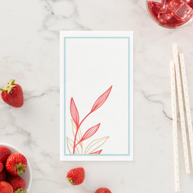 En Papier Serviette de dîner de mariage corail bleu glace Cô (En situation)