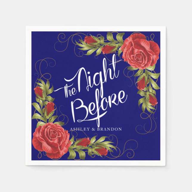 En Papier Serviette de dîner de répétition la veille décorée (Devant)