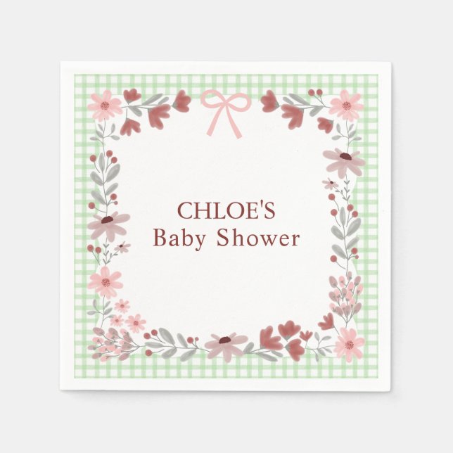 En Papier Serviette de douche à carreaux Bow Fleur Sauvage V (Devant)