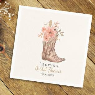 En Papier Serviette de douche de mariage de cowgirl à bottes