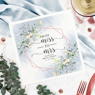 En Papier Serviette de douche de mariage géométrique de Miss