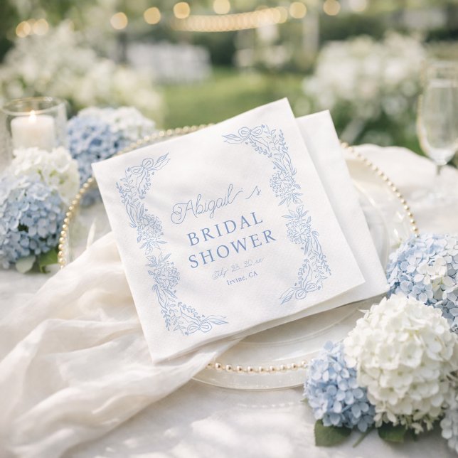 En Papier Serviette de douche de mariage Hydrangea Bleu Fran (Créateur téléchargé)