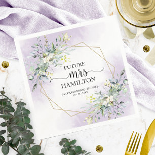 En Papier Serviette de douche de mariage rose pâle géométriq