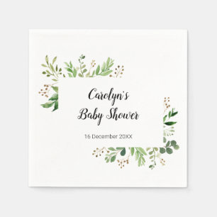 En Papier Serviette de douche de mariage Rustique Greenery