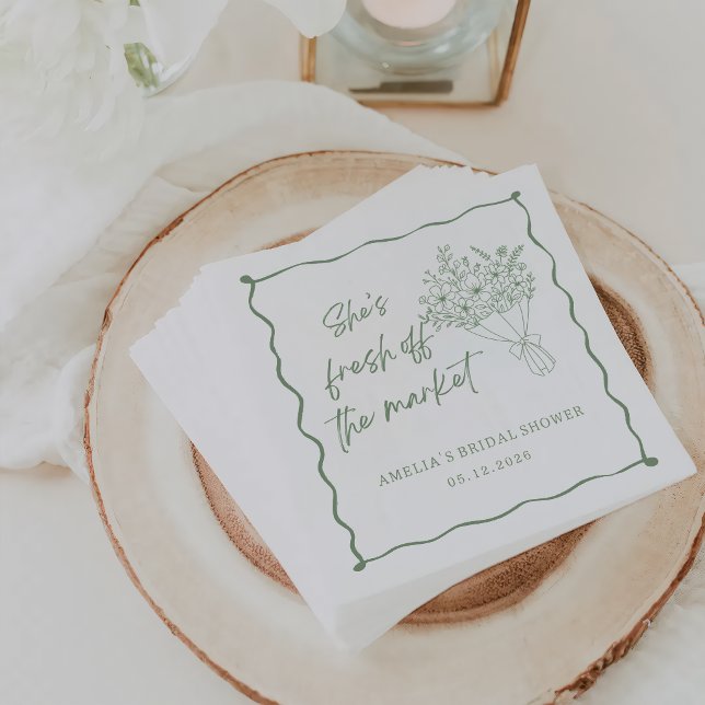 En Papier Serviette de douche de mariage Vert Frais du March (Créateur téléchargé)