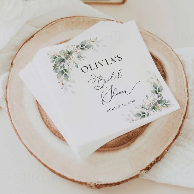 En Papier Serviette de douche de mariée au eucalyptus minima (Créateur téléchargé)
