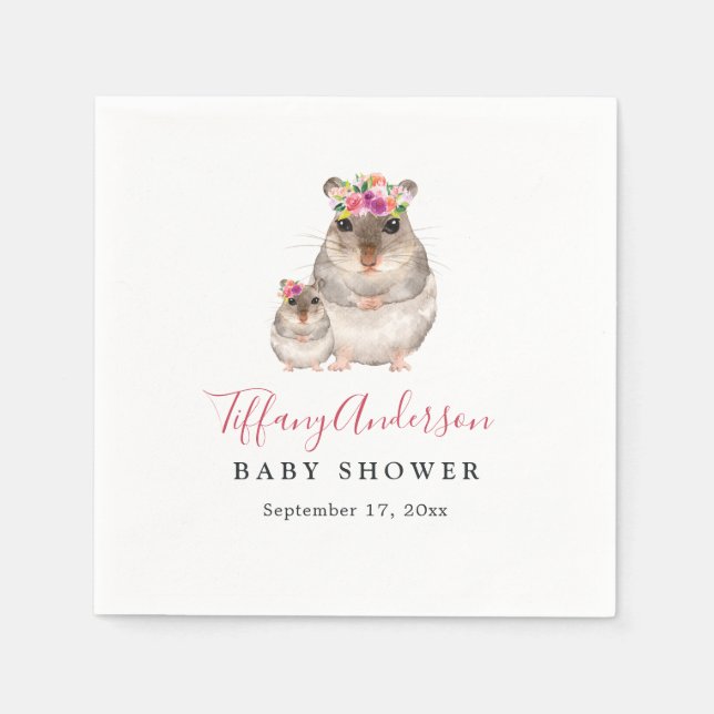En Papier Serviette de douche pour bébé à fleurs Maman douce (Devant)