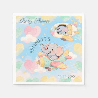 En Papier Serviette de douche pour bébé éléphant aquarelle a